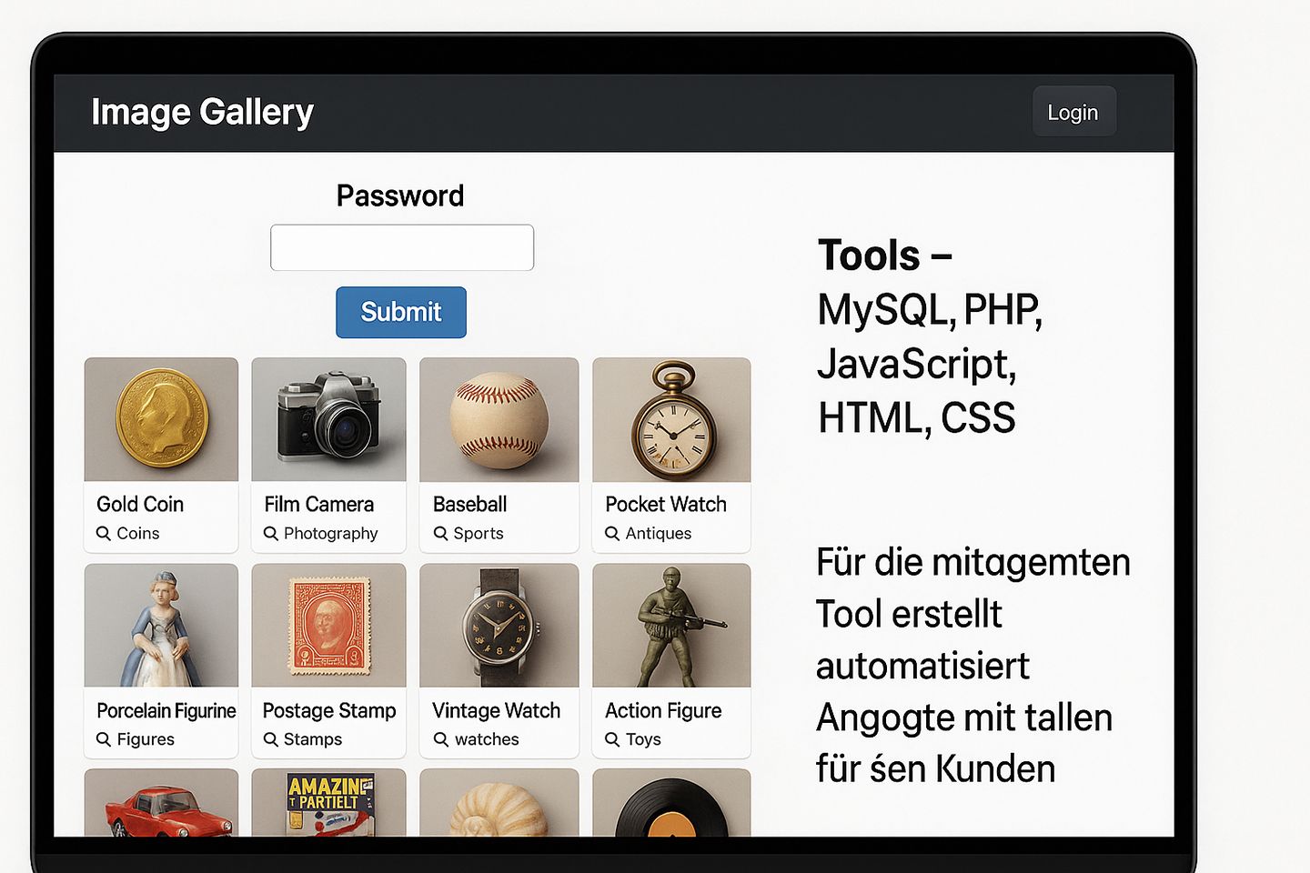 Funktionale Bildergalerie für Sammler 