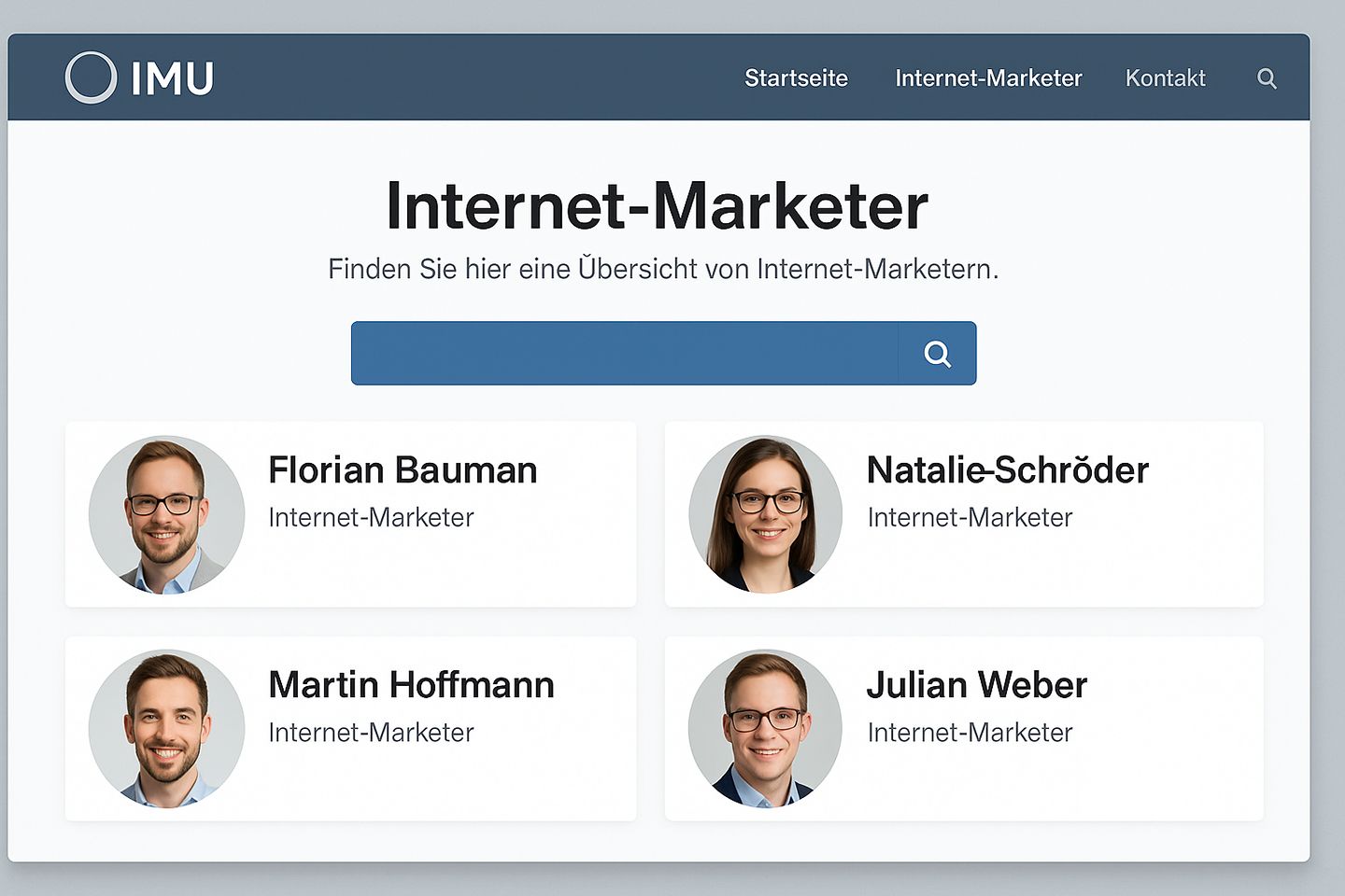 Webpräsenz IMU